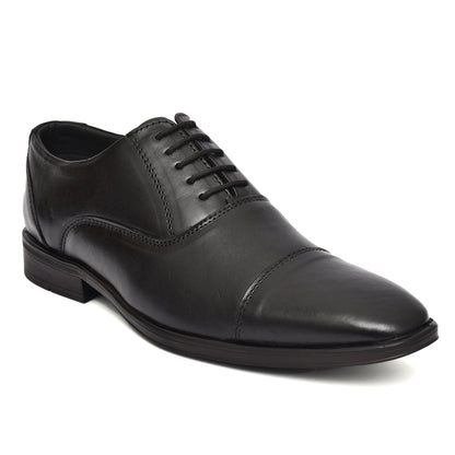 Oxford Shoes : Black Leather Oxford Shoes for men with Memory foam footpad. Article : AL-110Black
