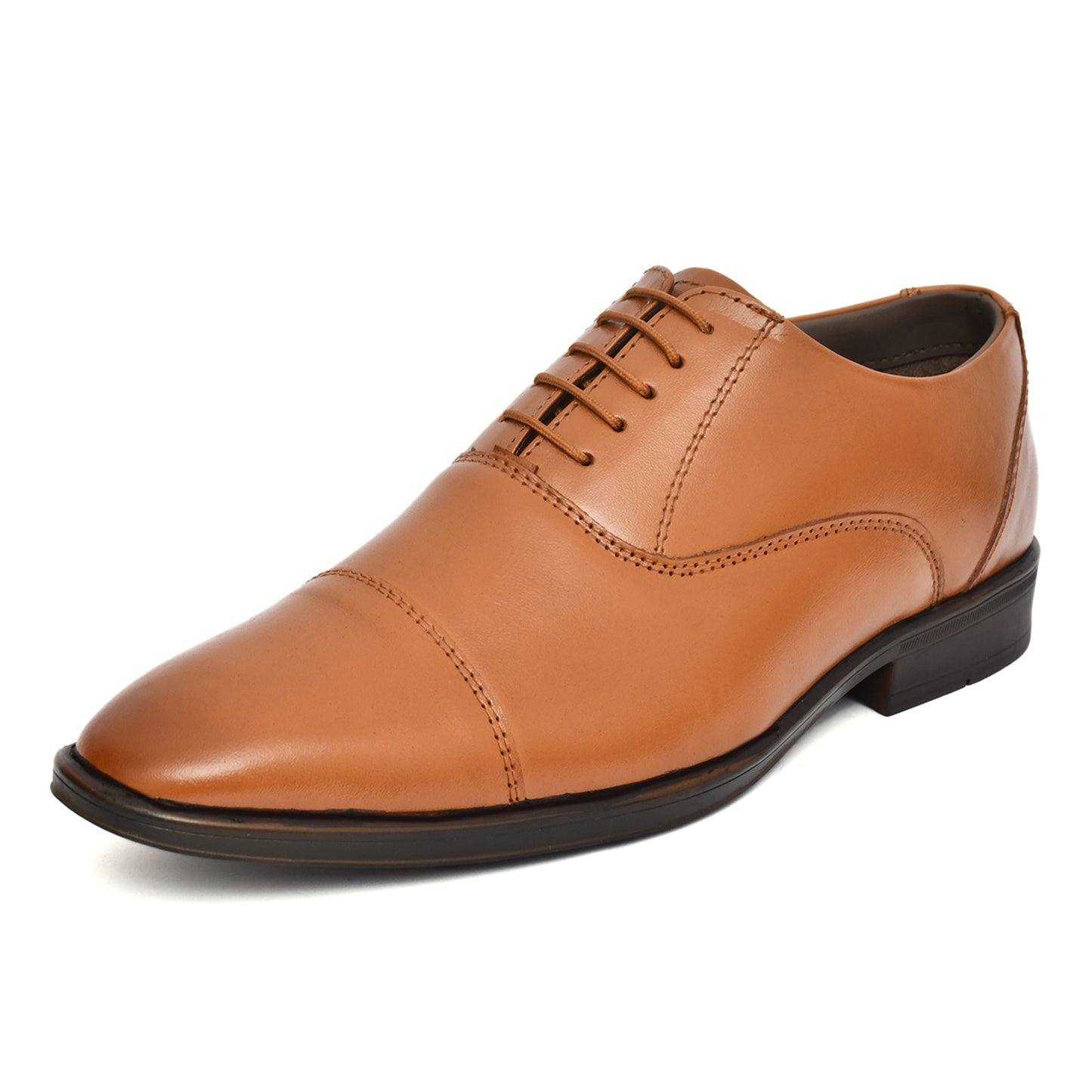 Oxford Shoes : Tan Leather Oxford Shoes for men with Memory foam footpad. Article : AL-110Tan
