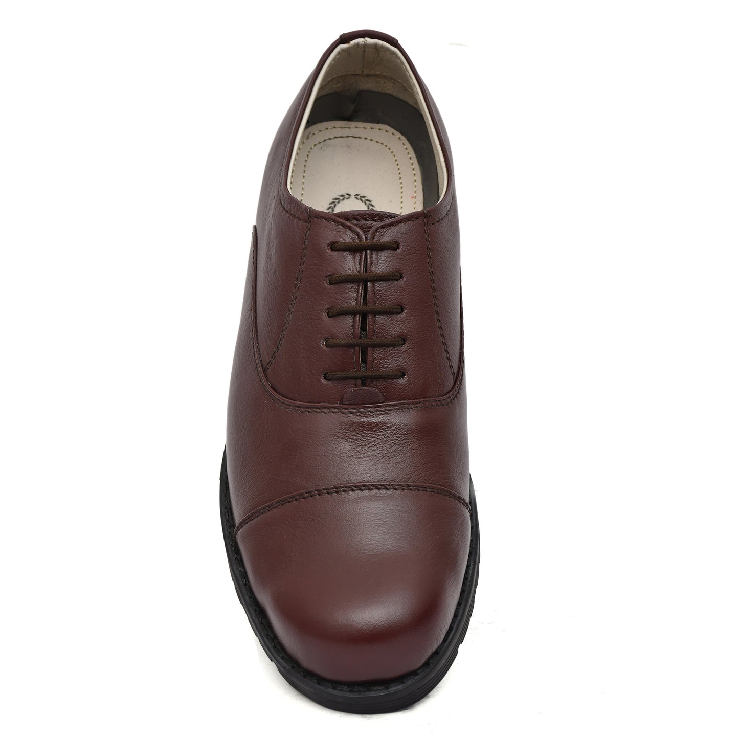 Safety Shoes : Industrial Safety Oxford Wine leather Shoes with Steel Toe & Memory foam footpad. Article : S110-Wine