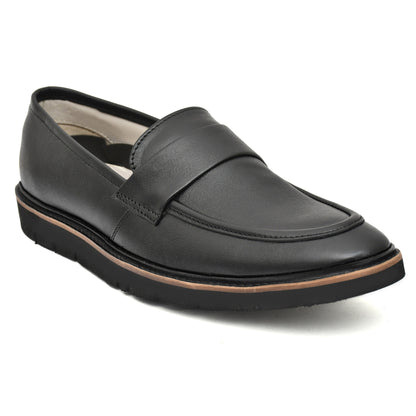 Penny loafers :  Black leather Penny loafer Memory foam footpad. Article : 107PE-Black