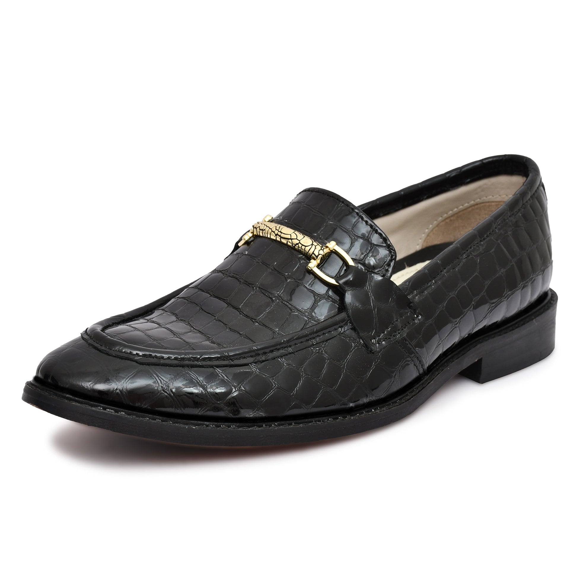 Penny loafers : Black leather Penny loafer with Memory foam footpad. Article : HP101-Black