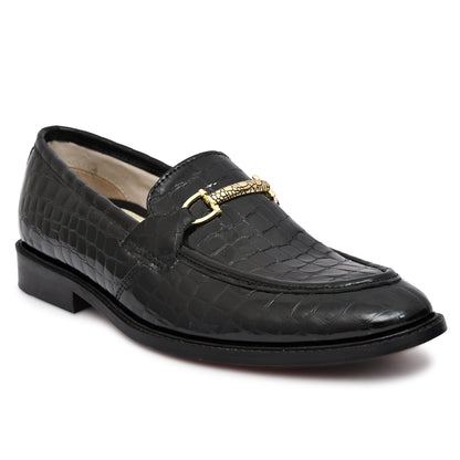 Penny loafers : Black leather Penny loafer with Memory foam footpad. Article : HP101-Black