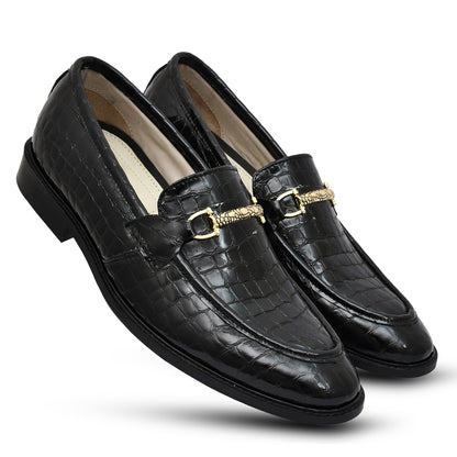 Penny loafers : Black leather Penny loafer with Memory foam footpad. Article : HP101-Black