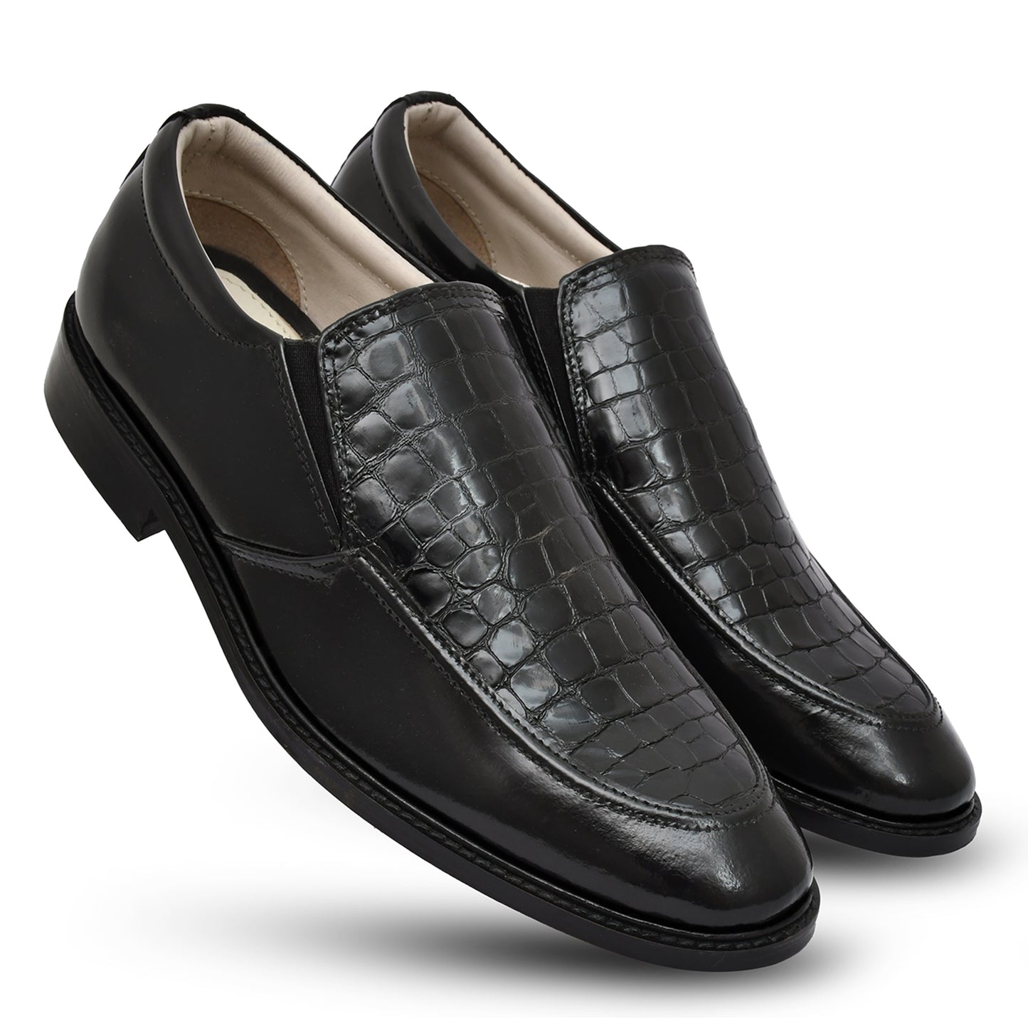 Penny loafers : Black leather Penny loafer with Memory foam footpad. Article : HP5073-Black