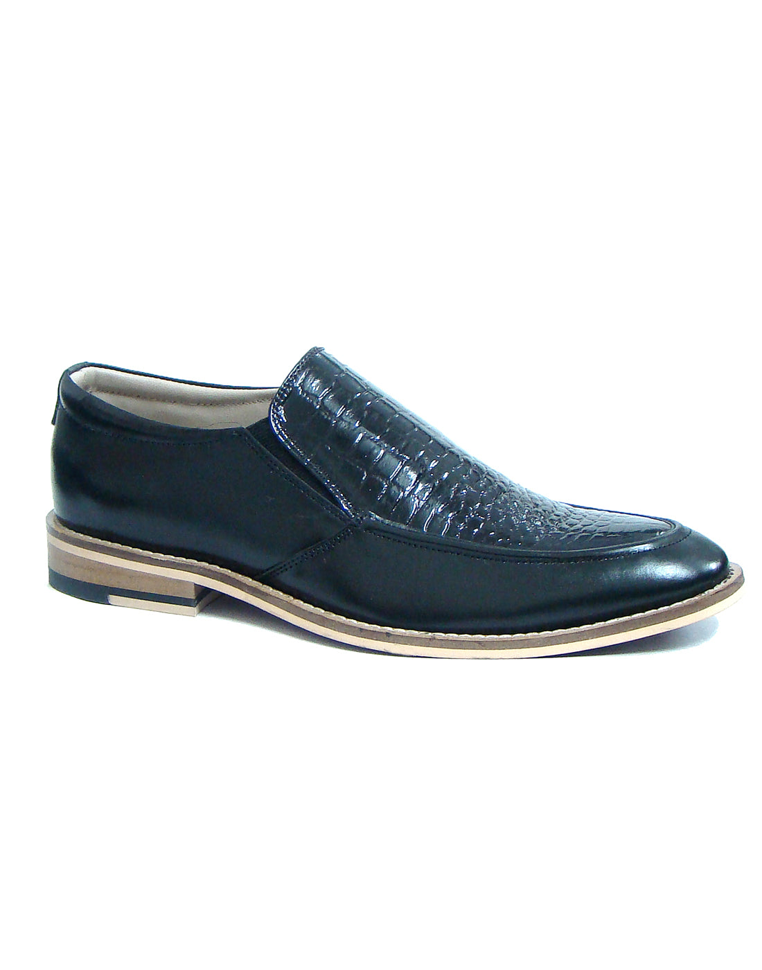 Penny loafers : Black leather Penny loafer with Memory foam footpad. Article : HU115