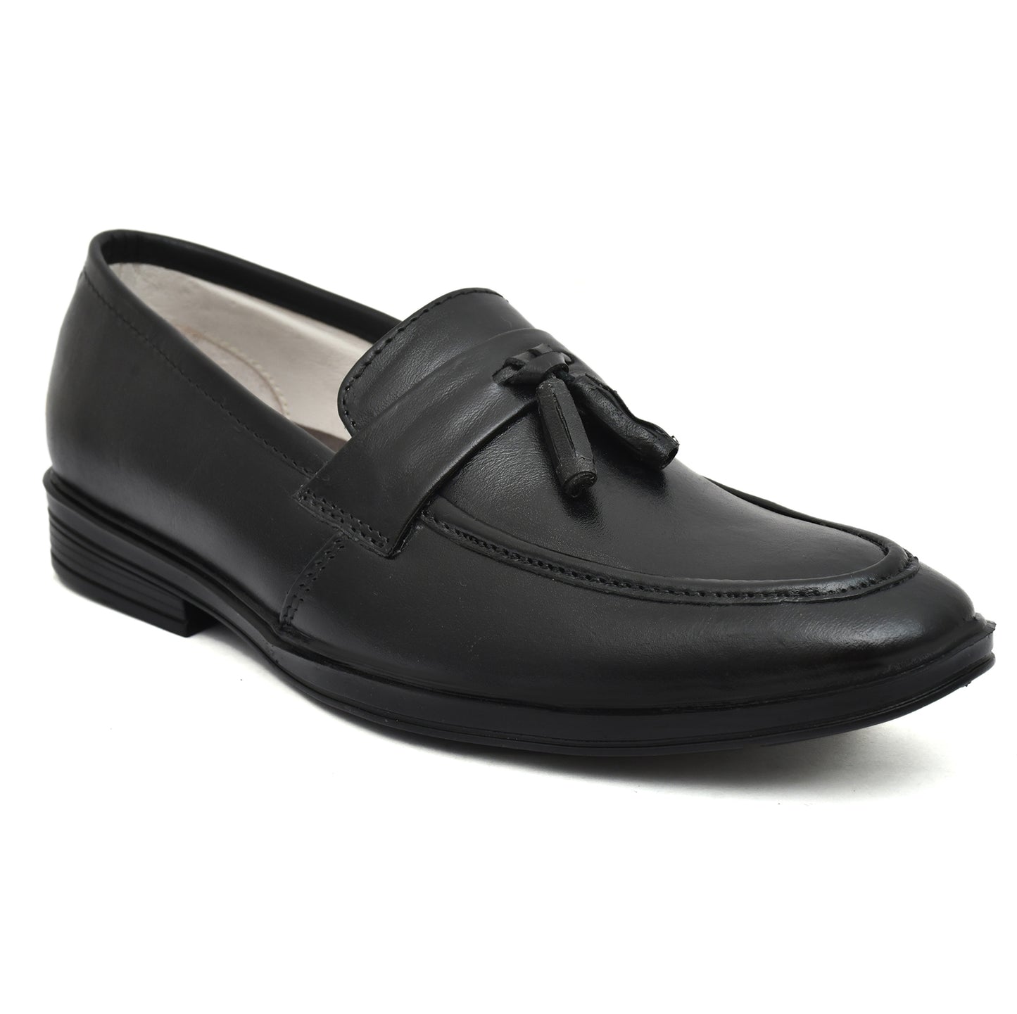 Penny loafers : Black leather Penny loafer with Tassel & Memory foam footpad. Article : 107T-Black