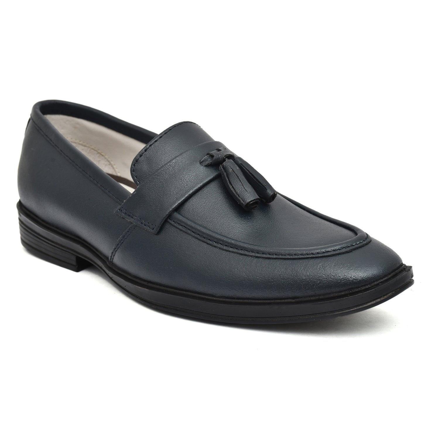 Penny loafers : Blue leather Penny loafer with Tassel & Memory foam footpad. Article : 107T-Blue