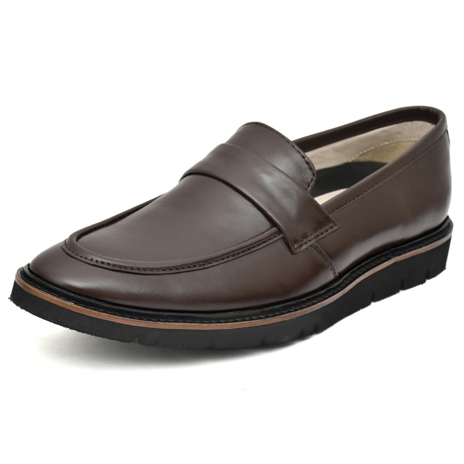Penny loafers :  Brown leather Penny loafer Memory foam footpad. Article : 107PE-Brown