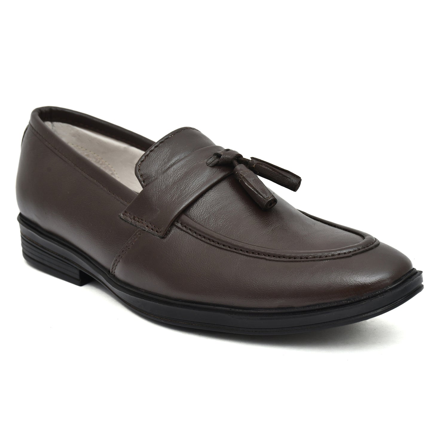 Penny loafers : Brown leather Penny loafer with Tassel & Memory foam footpad. Article : 107T-Brown