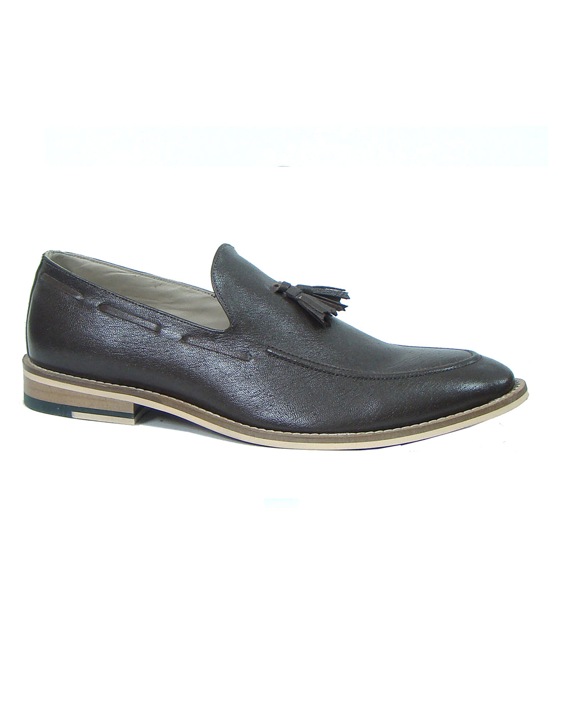 Penny loafers : Brown leather Penny loafer with Tassel & Memory foam footpad. Article : HU116-Brown