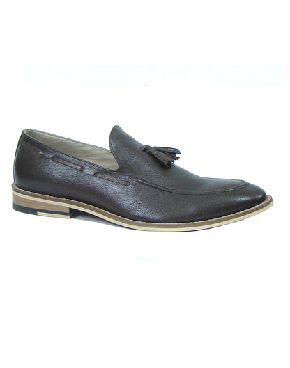 Penny loafers : Brown leather Penny loafer with Tassel & Memory foam footpad. Article : HU116-Brown
