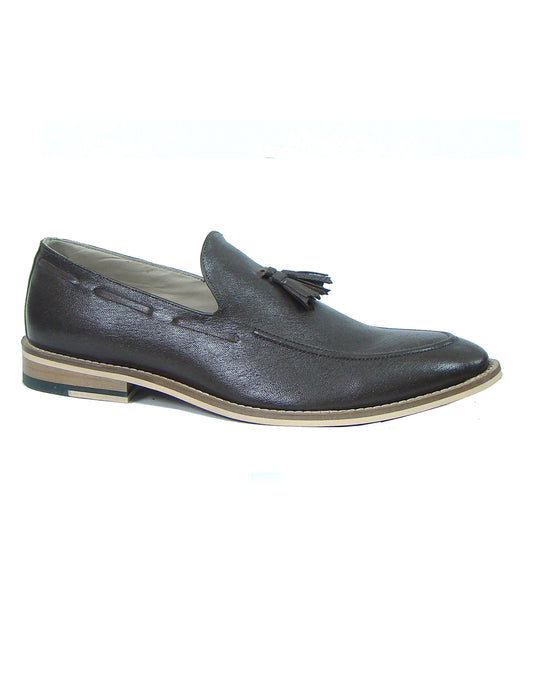 Penny loafers : Brown leather Penny loafer with Tassel & Memory foam footpad. Article : HU116-Brown