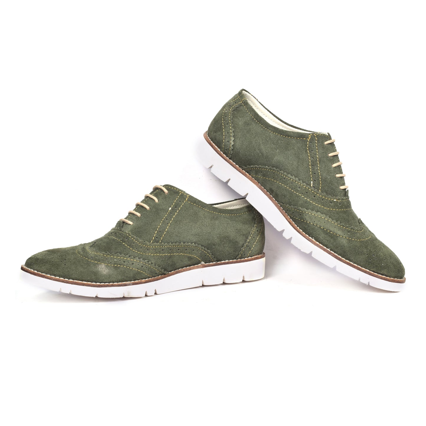 Penny loafers : Green Suede leather Sneakers with Memory foam footpad. Article : SN30-Green