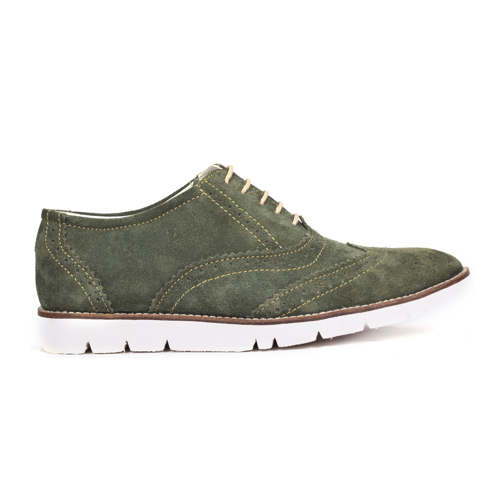 Penny loafers : Green Suede leather Sneakers with Memory foam footpad. Article : SN30-Green