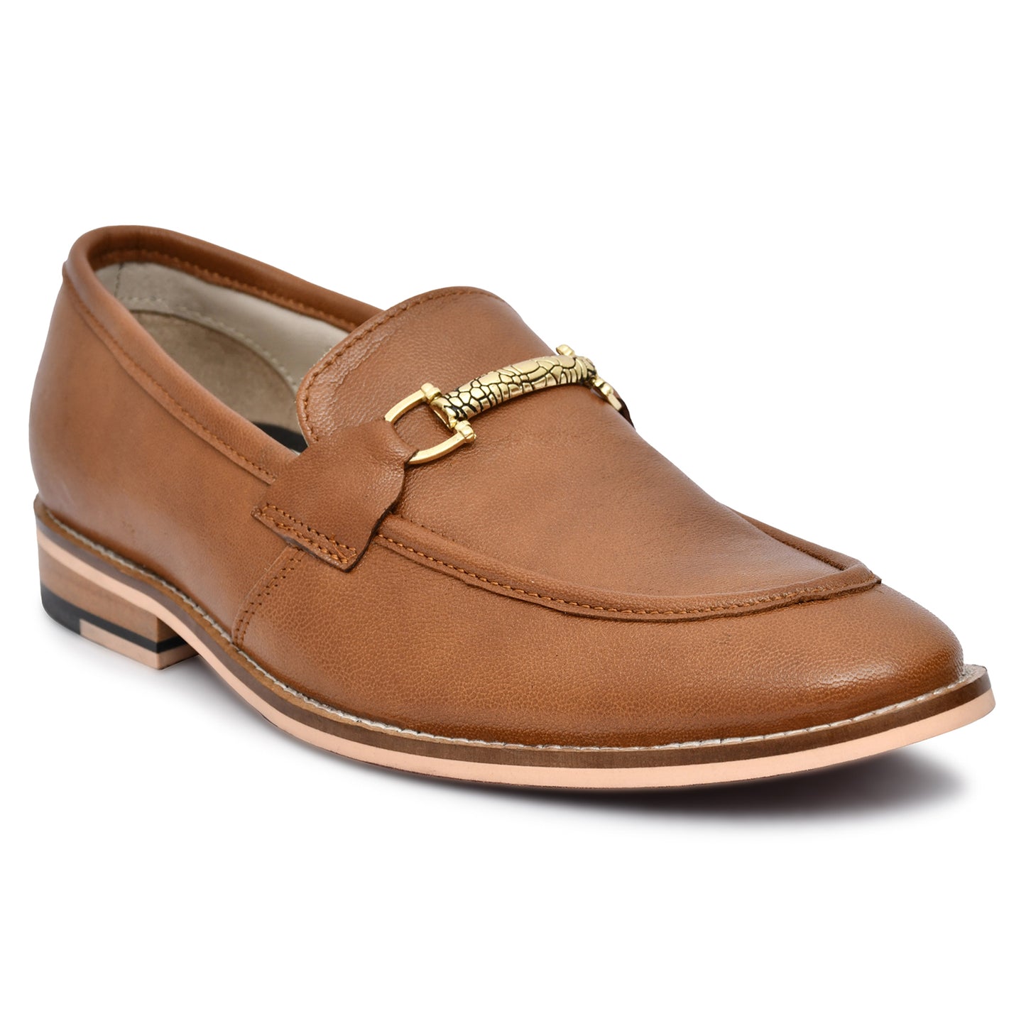 Penny loafers : Tan leather Penny loafer with Memory foam footpad. Article : HU301-Tan