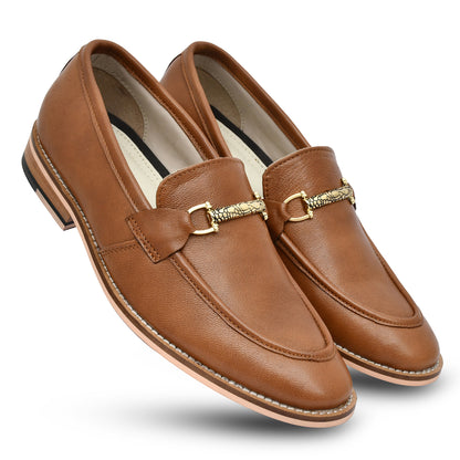 Penny loafers : Tan leather Penny loafer with Memory foam footpad. Article : HU301-Tan