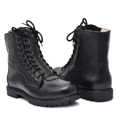 Pilots Boots : Black leather boots for Pilots with Memory foam footpad. Article : 610BE