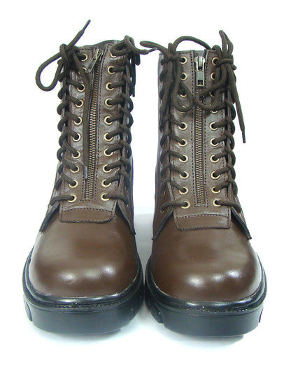 Pilots Boots : Brown leather flying boots for Men & Women Pilots with Memory foam footpad. Article : 610A
