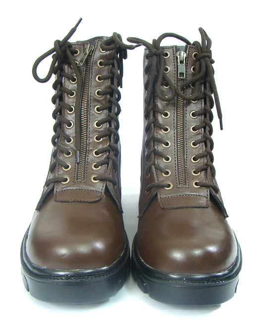 Pilots Boots : Brown leather flying boots for Men & Women Pilots with Memory foam footpad. Article : 610A