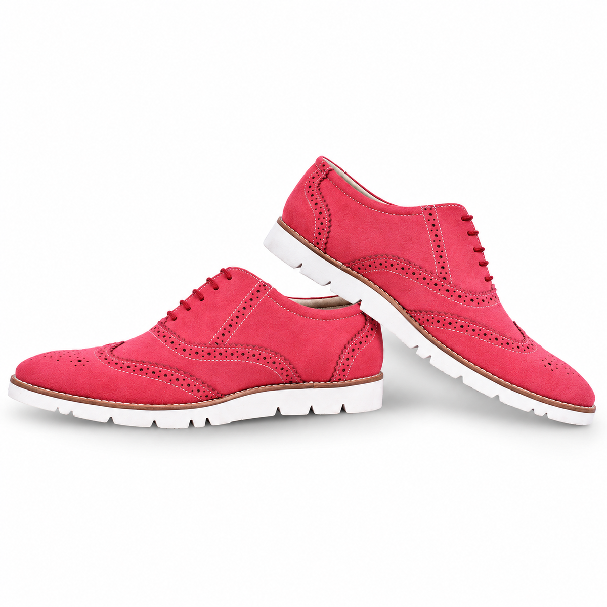 Pink Suede leather Sneakers with Memory foam footpad by ASM. 