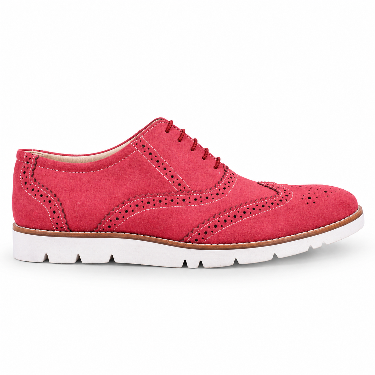 Pink Suede leather Sneakers with Memory foam footpad by ASM. 