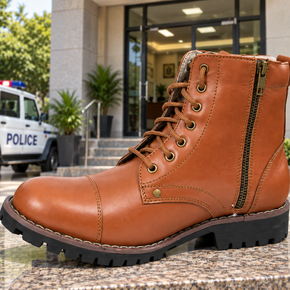 Police_Boots_Pure_Leather_Police_Uniform_Shoes_for_with_Brass_zip_amp_laces_for_men_amp_women_with_TPR_Sole.