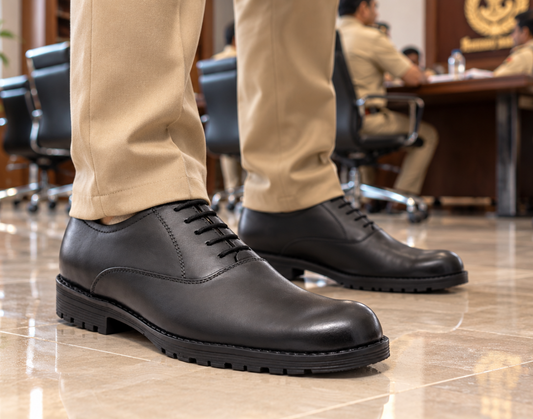 Police Derby Shoes : Police Uniform Derby Shoes with Memory foam footpad.