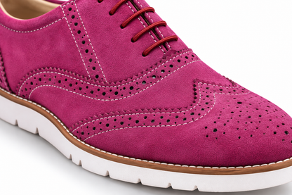 Purple suede leather sneakers by ASM.