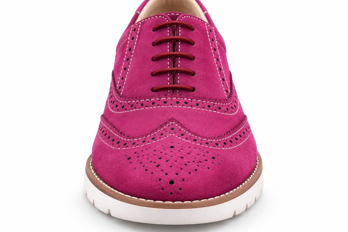 Purple suede leather sneakers by ASM.