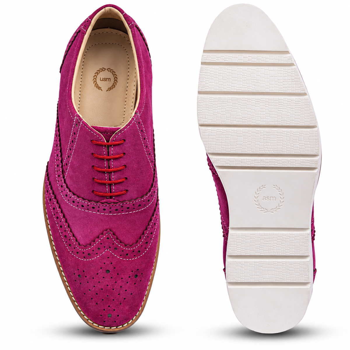 Purple suede leather sneakers by ASM.