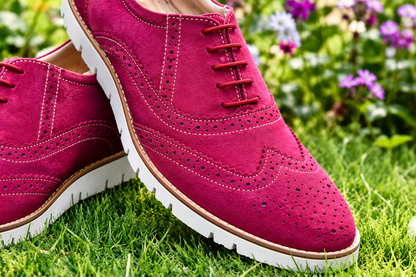 Purple suede leather sneakers by ASM.