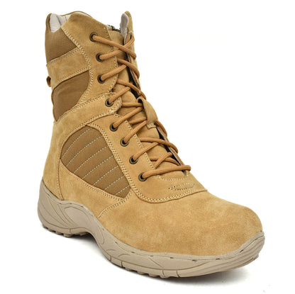 Air Force Uniform Boots : 9 Inches Beige Suede leather Air Force boots for officers with Memory foam footpad.
