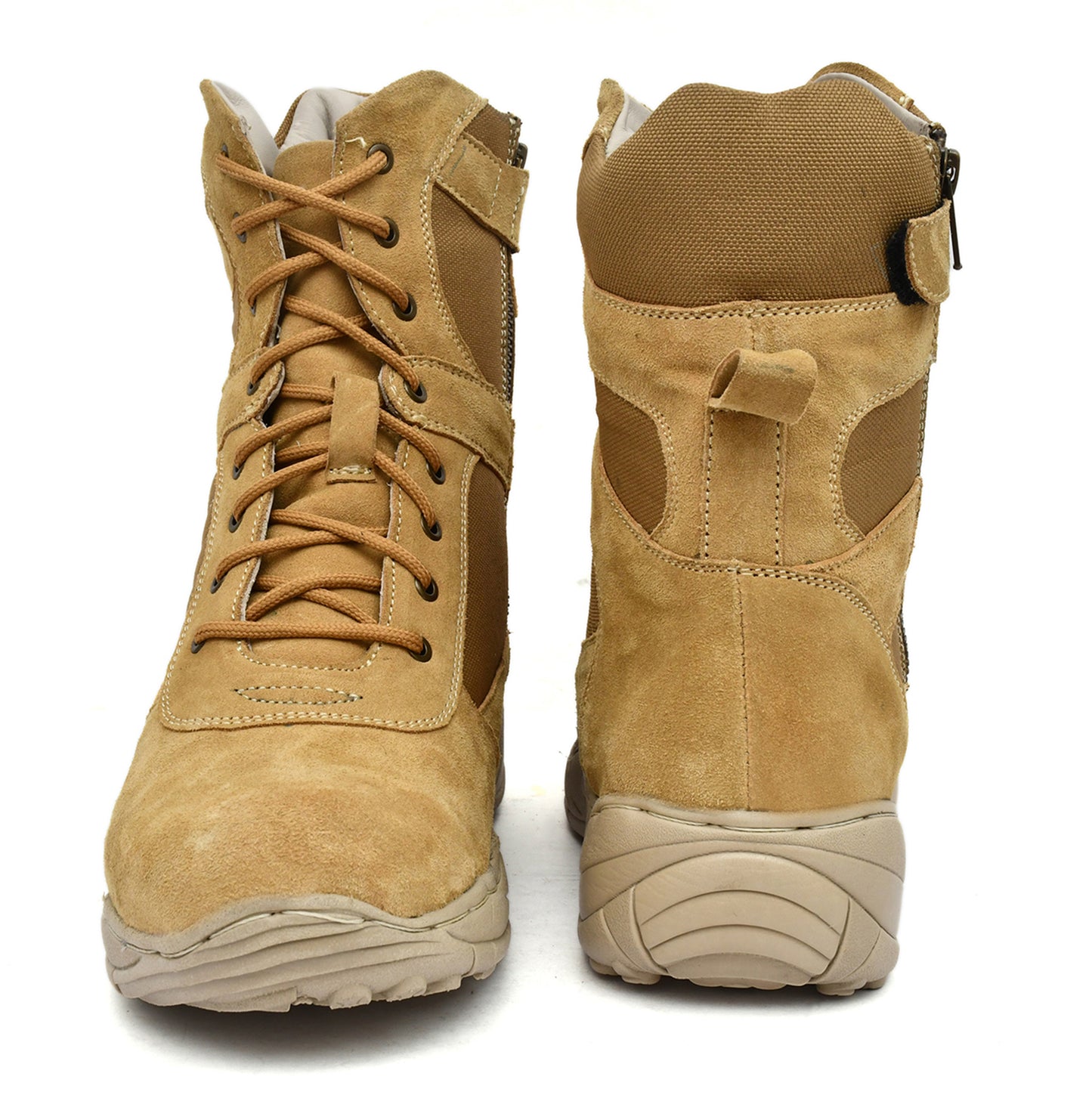Air Force Uniform Boots : 9 Inches Beige Suede leather Air Force boots for officers with Memory foam footpad.