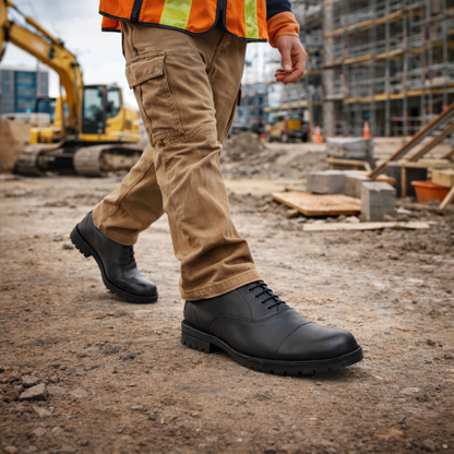 Safety Shoes : Industrial Safety Oxford Shoes with Steel Toe & Memory foam footpad.