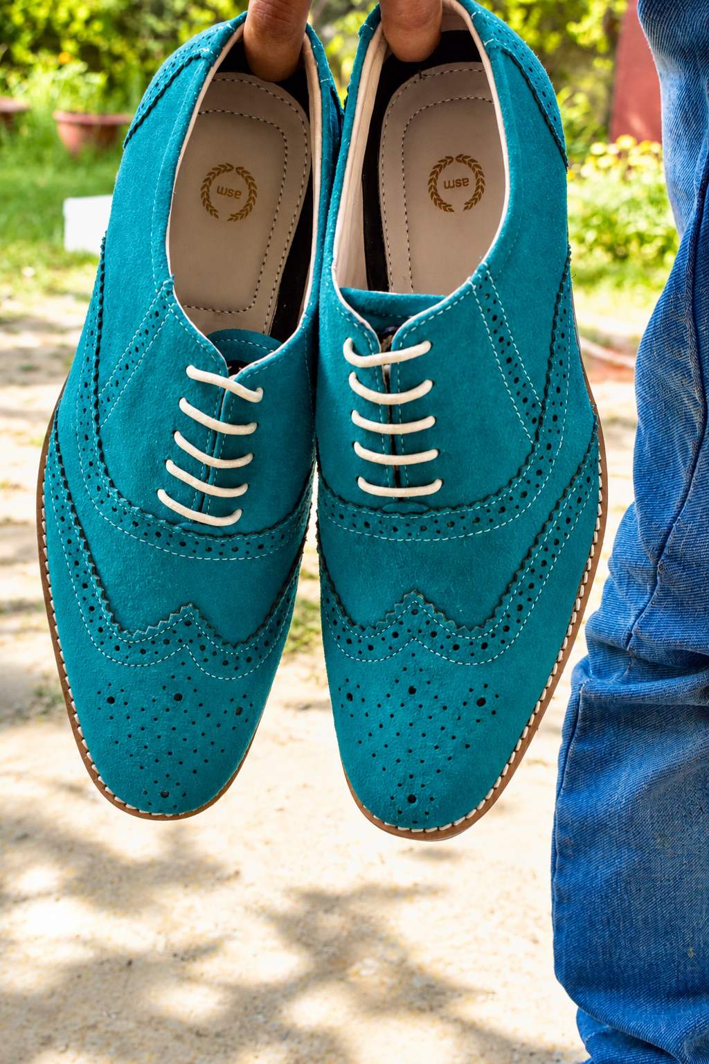 Sky Blue Suede Sneakers with Memory Foam Footpad - SN30-SkyBlue