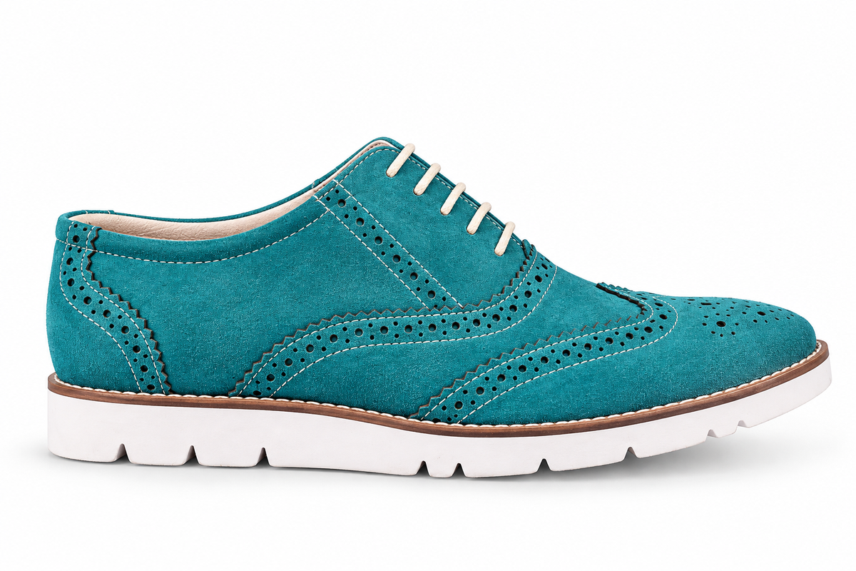 Sky Blue Suede Sneakers with Memory Foam Footpad - SN30-SkyBlue
