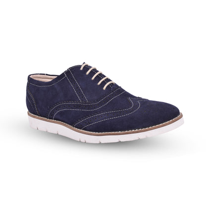 Sneakers : Blue Suede leather Sneakers with Memory foam footpad. Article : SN30-Blue