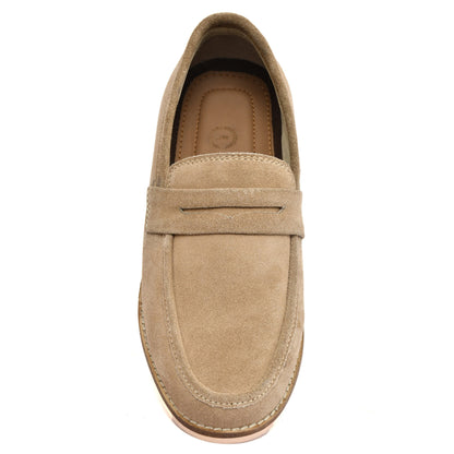 Sneakers : Light Brown Suede leather handmade Moccasins with Memory foam footpad. Article :  HU003-LBrown