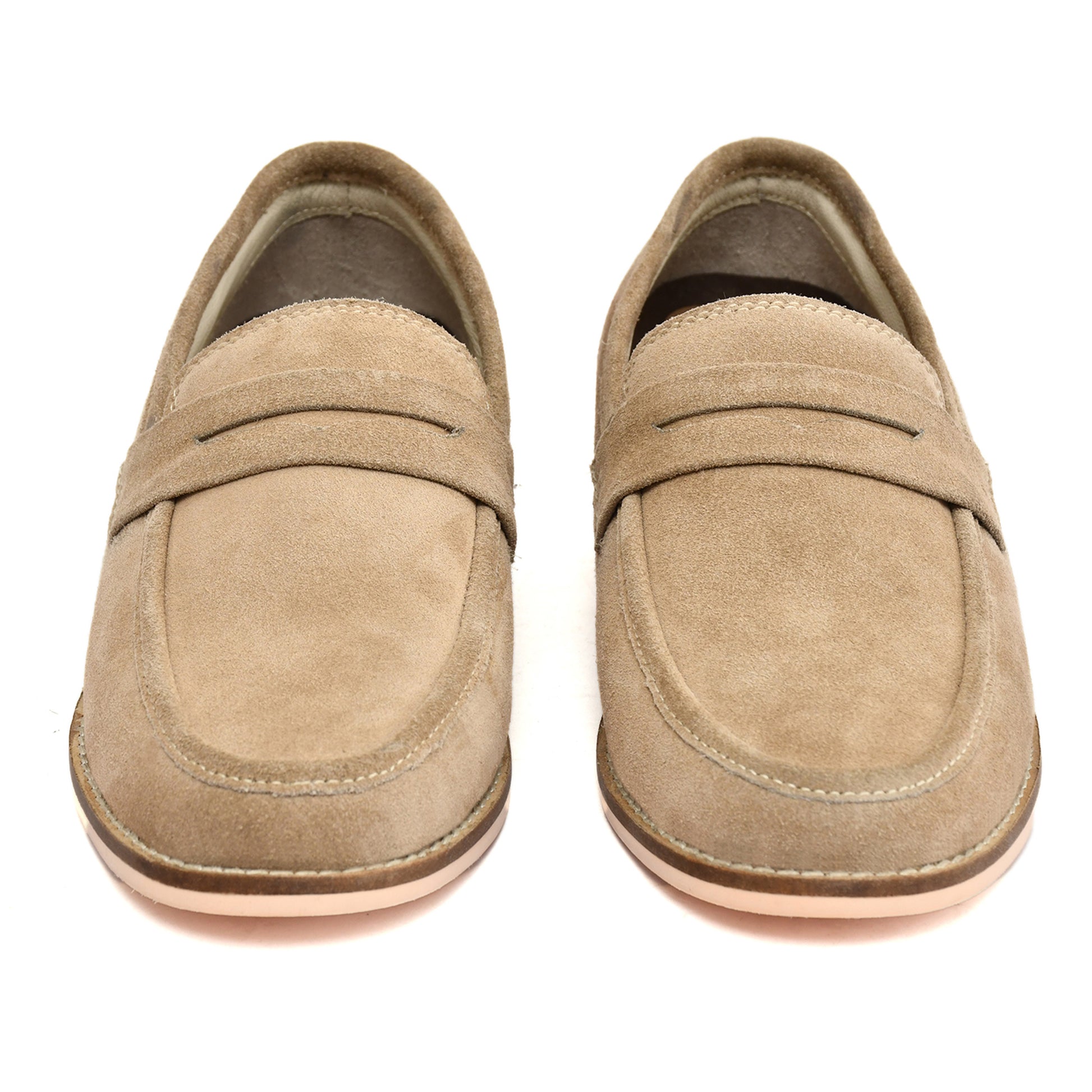 Sneakers : Light Brown Suede leather handmade Moccasins with Memory foam footpad. Article :  HU003-LBrown