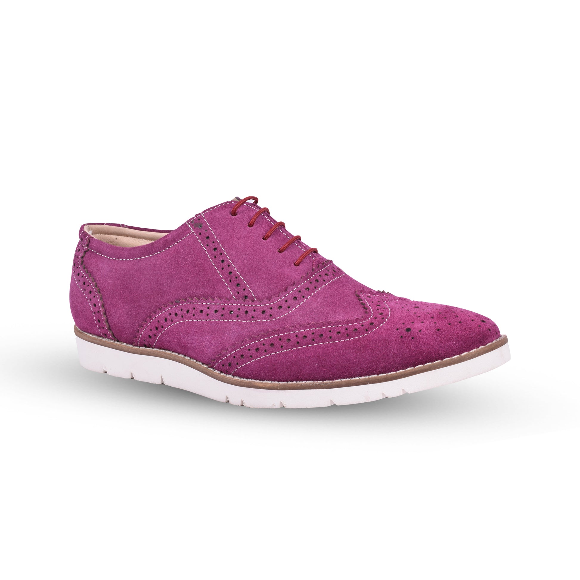 Sneakers : Purple Suede leather Sneakers with Memory foam footpad. Article : SN30-Purple