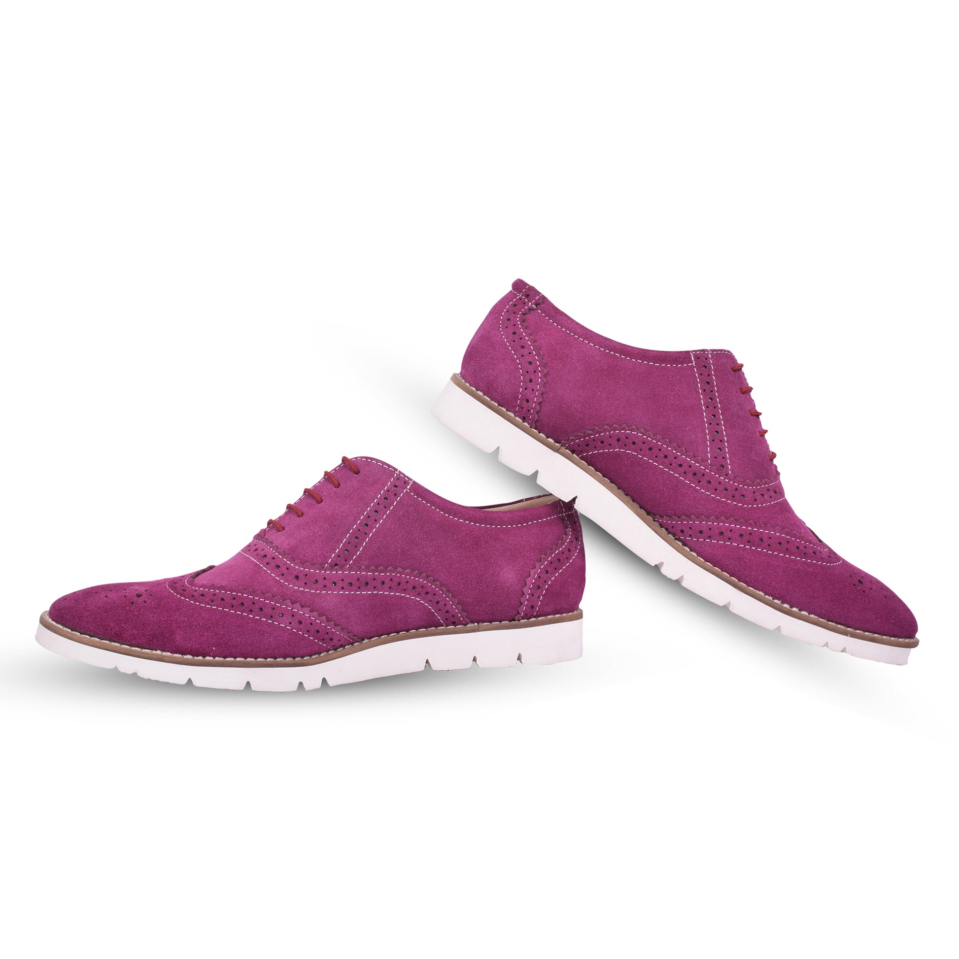 Sneakers : Purple Suede leather Sneakers with Memory foam footpad. Article : SN30-Purple