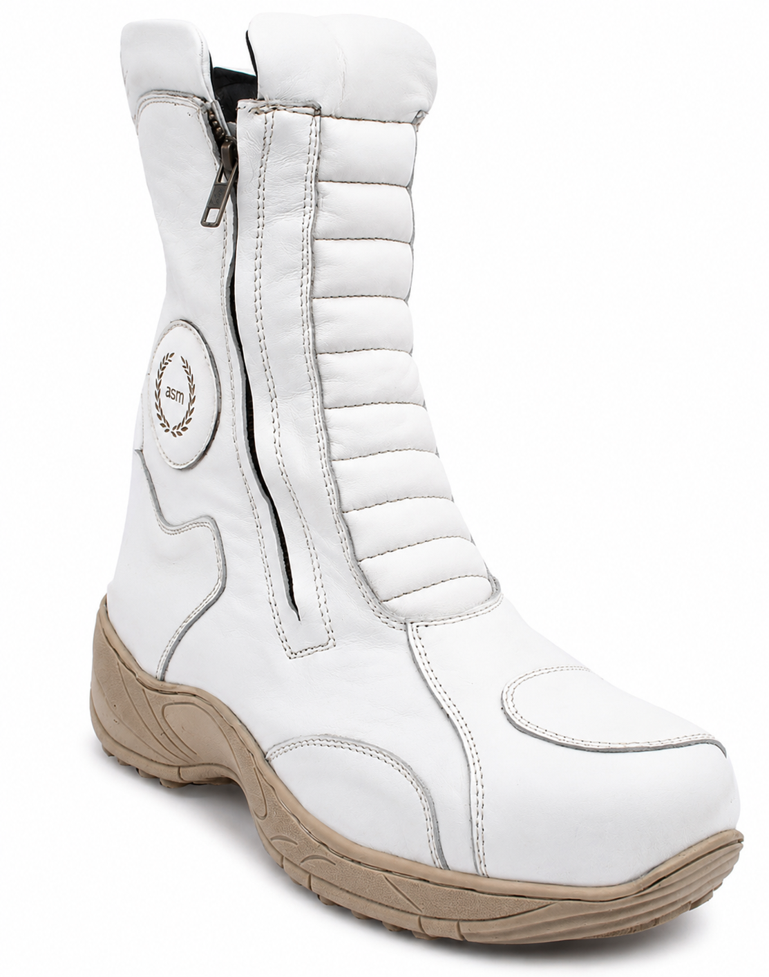 Snow Boots - White Leather Snow Boots with Insulation, Fur & Memory Foam Footpad. WS706-White