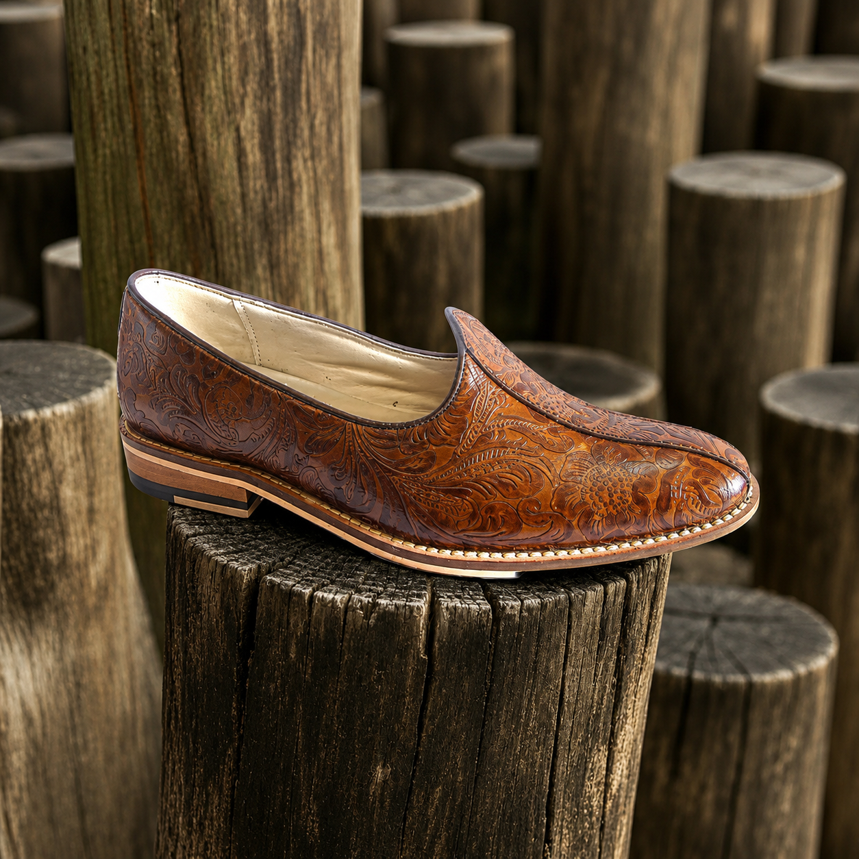 Tan_Flora_leather_Nagras_with_Memory_Foam_Footpad_-_Handmade_Luxury_Ethnic_footwear.