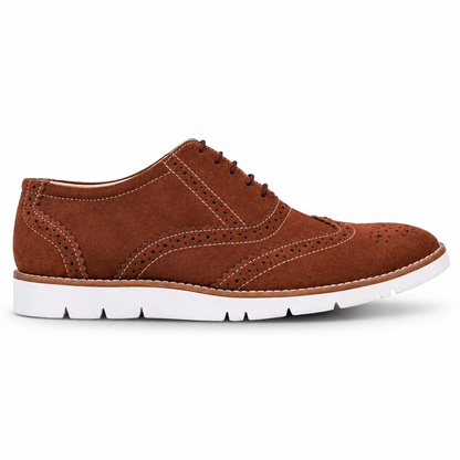 Tan suede leather sneakers by ASM.