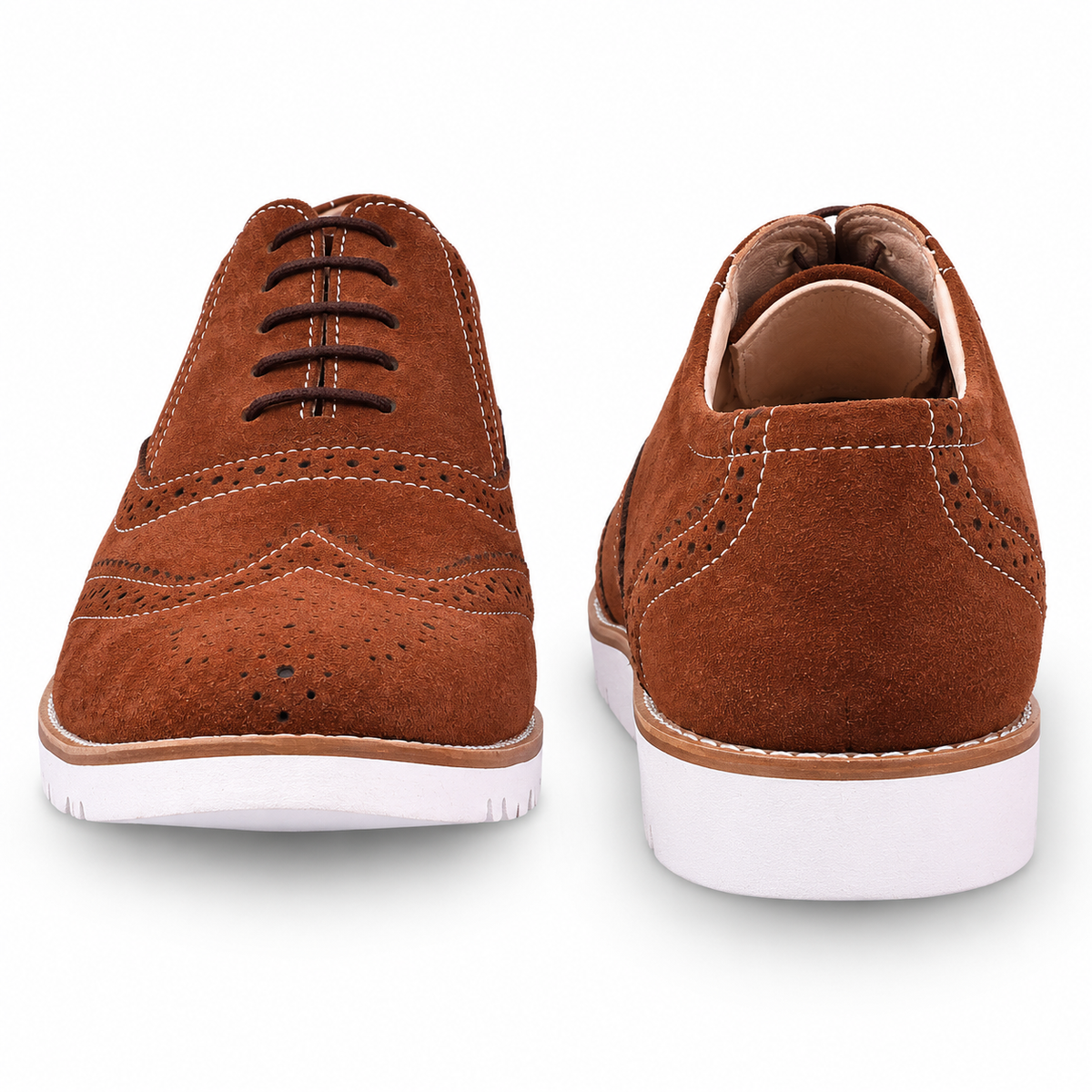 Tan suede leather sneakers by ASM.