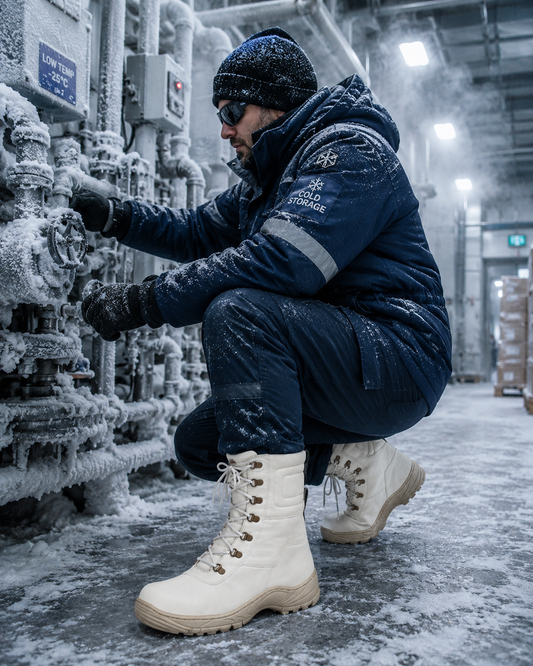 Title
Cold Room Insulated White leather Thermal Boots by ASM. T704-White

