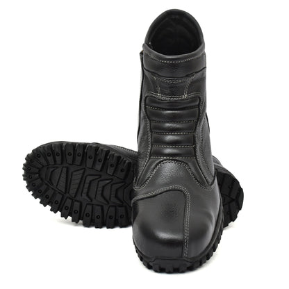 Biker Boots : Black leather Rider boots for bikers with Steel toe.