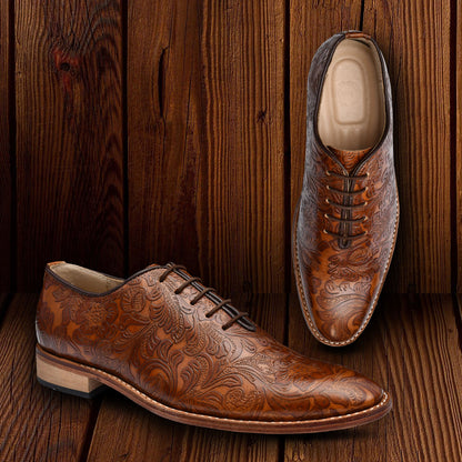 Goodyear Welted Derby Shoes :  Tan flora leather with Memory foam footpad.