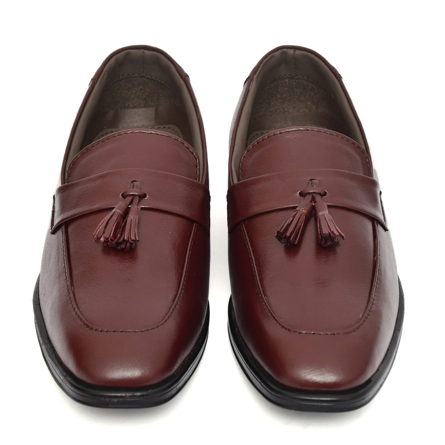 Penny loafers :  Wine leather Penny loafer with Tassel & Memory foam footpad. Article : Al107T-Wine