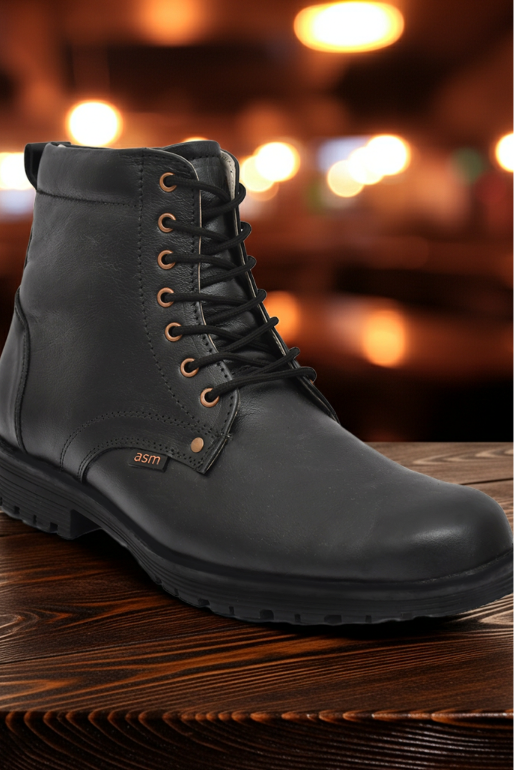 Safety Shoes : Industrial Safety Derby Boots with Steel Toe & Memory foam footpad.